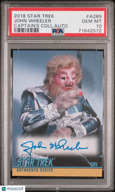2018 Star Trek TOS Captain's Coll Autograph John Wheeler Gav LE Auto PSA 10